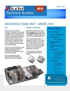 image of Brucker Technical Bulletin PDF: Greenheck DOAS unit - model RVC